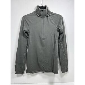 Icebreaker GT Base layer Women’s Sz S Gray Erin Wool Technical Quarter Zip Hoodi